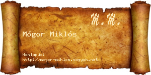 Mógor Miklós névjegykártya