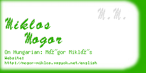 miklos mogor business card